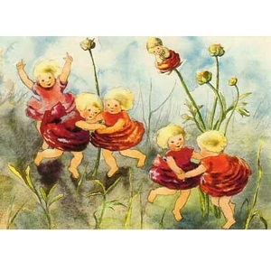 ミリ・ウェーバー 輪舞 スイス 製 ポストカード グリーティングカード 絵はがき アンティーク調 きのこ 妖精 パタミン 小物 雑貨
