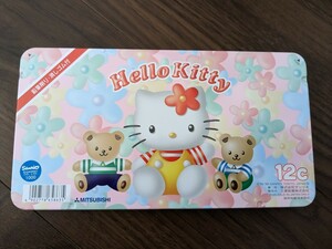 ハローキティ サンリオ HELLO KITTY　色鉛筆　鉛筆削り　消しゴム付き　MITSUBISHI　三菱　12色　女の子　　　　レトロ　平成