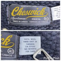 【レア】cheswick チェスウィック カウチン セーター ニット カーディガン サイズ40 東洋 ウルフ vintage アメカジ kanata カナダ製 肉厚_画像10