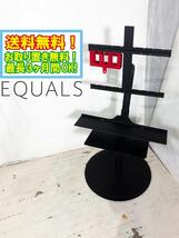 送料無料★超美品 中古★EQUALS イコールズ WALL テレビスタンド テレビ台 ブラック 棚板付 フラットベース【EQUALS テレビスタンド】CNFI_画像1