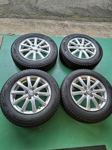 【BS BLIZZAK VRX2 185/65R15】ブリジストンスタッドレス【ジョーカーグライド15インチ 5.5J 4H PCD100+42 ハブ73mm】21年製 バリ溝 アクア