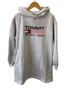 TOMMY HILFIGER◆長袖ワンピース/S/コットン/GRY/DW0DW14541