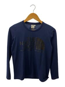 THE NORTH FACE◆L/S TNF LOGO TEE_ロングスリーブ TNF ロゴ ティー/M/ポリエステル/NVY