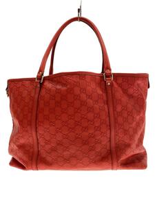 GUCCI◆グッチシマ/トートバッグ/レザー/RED/265696