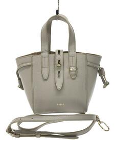 FURLA◆ハンドバッグ/レザー/GRY