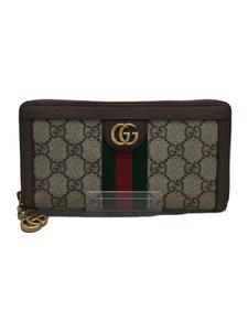 GUCCI◆長GG コンチネンタルウォレット/財布/PVC/BEG/総柄/レディース