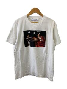 OFF-WHITE◆CARAVAGGIO S/S SLIM TEE/Tシャツ/L/コットン/ホワイト/プリント