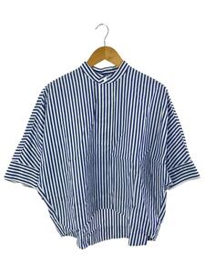 MACKINTOSH*7 minute sleeve blouse /XS/ cotton /BLU/ stripe /L231OSFSH0302TO