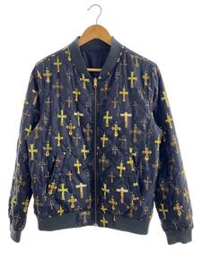 Supreme◆キルティングジャケット/M/ポリエステル/NVY/Crosses Reversible Bomber Jacket