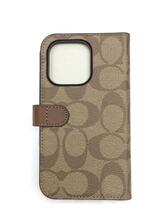 COACH◆Iphone 14 Pro Folio In Signature Canvas/BEG/総柄/レディース_画像2