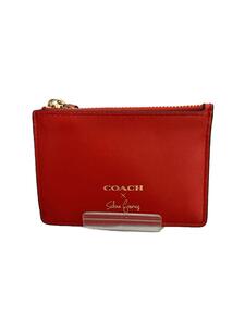 COACH◆セレーナゴメス/コインケース/PVC/RED/無地/レディース/F1780-24779