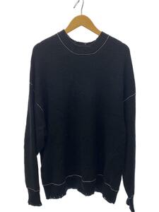 MAISON SPECIAL◆プライムオーバーバソランウールクラッシュクルーネックニットプル/セーター/1/BLK/11212361332