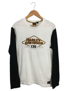 HARLEY DAVIDSON◆ハーレーダヴィッドソン/長袖Tシャツ/S/コットン/WHT/120years