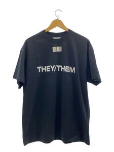 vtmnts/Tシャツ/S/コットン/BLK/プリント/VL12TR600B