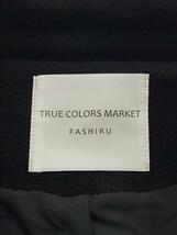 TRUE COLORS MARKET FASHIRU◆ステンカラーコート/-/ポリエステル/BLK_画像3