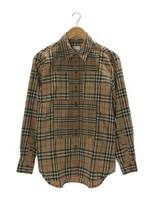 BURBERRY◆ノバチェック/長袖シャツ/36/コットン/キャメル/チェック/8029532