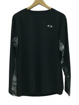 OAKLEY◆Slant Logo Print L/S Tee/長袖Tシャツ/L/ポリエステル/BLK/FOA405835_画像1