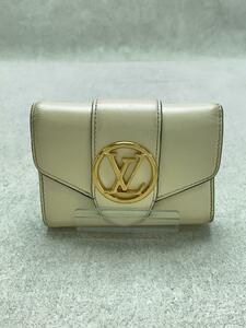 LOUIS VUITTON◆ポルトフォイユポンヌフコンパクト/3つ折り財布/レザー/CRM/レディース/M69176