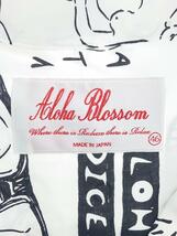 Aloha Blossom◆釈迦/半袖シャツ/46/レーヨン/WHT/総柄_画像3