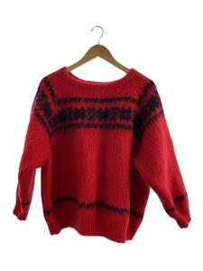 CELINE◆Boxy Sweater/Brushed Wool/セーター/XL/ウール/RED/2A33P120O