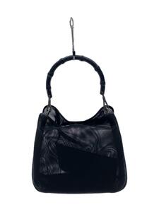 GUCCI◆バンブーメッシュハンドバッグ/PVC/BLK/001-5638