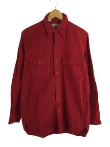 L.L.Bean◆70S-80S/長袖シャツ/15.5/コットン/RED/58131/起毛/