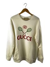 GUCCI◆グッチ/スウェット/コットン/ホワイト/CA37394 CA14517/袖汚れ有_画像1