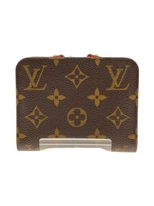 LOUIS VUITTON◆ポルト・モネ・アンソリット_モノグラム・キャンバス_BRW_オランジュ/PVC/BRW/レディース