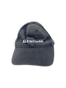 BALENCIAGA◆キャップ/L/コットン/BLK/メンズ