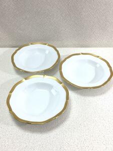 Noritake◆ノリタケ/GOLDEN SIMPLICITY/21cm深皿/3点セット/WHT