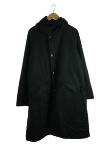 COMOLI◆フーデットコート/2/コットン/BLK/無地/J03-04006