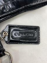 COACH◆ハンドバッグ/エナメル/BLK/総柄/COACH コーチ_画像5