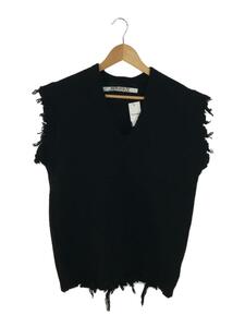 PERVERZE◆Crash Boxy Knit Vestニットベスト/デザイナース/FREE/BLK/無地/011903050