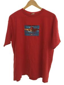 BANANA REPUBLIC◆90s/Tシャツ/L/コットン/RED/フロントシミ/ヨゴレ