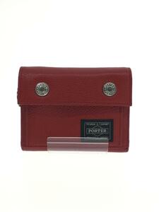 PORTER◆3つ折り財布/レザー/RED/メンズ/SHRINKシリーズ/POCKET PURSE/383-03116