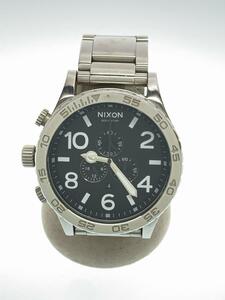 NIXON◆クォーツ腕時計/アナログ/ステンレス/BLK/SLV/THE51-30 CHRONO