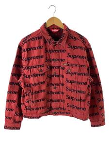 Supreme◆Frayed Logos Denim Trucker Jacket/Gジャン/S/コットン/RED