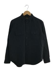 BROWN by 2-tacs◆長袖シャツ/S/ウール/BLK/無地/B10-S003/Flap Pocket Shirts