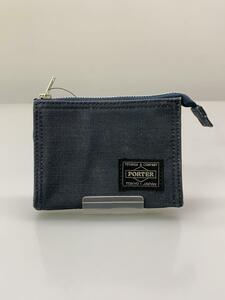 PORTER◆DUCK/ZIP WALLET/財布/コットン/NVY/無地/メンズ/636-06834