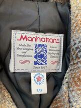 MANHATTAN◆ピーコート/90S/USA製/VINTAGE/L/ウール/ベージュ/チェック_画像3