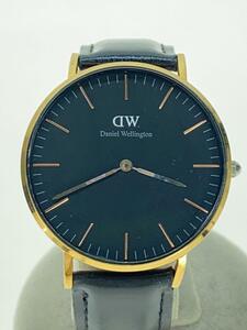 Daniel Wellington◆クォーツ腕時計/アナログ/レザー/BLK/BLK