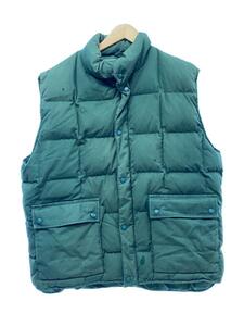 EDDIE BAUER* down vest /XXL/ cotton /GRN/ plain /80s/ black tag / dirt have 