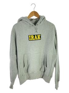 IRAK◆Box Logo Hoodie/ボックスロゴ/プルオーバーパーカー/M/コットン/グレー