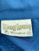 King Louie◆70s/creationタグ/ボーリングシャツ/開襟シャツ/M/ポリエステル/BLU/バックプリント_画像3