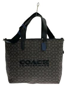 COACH◆トートバッグ/キャンバス/BLK/C9159/リーグトート/シグネチャー/2way