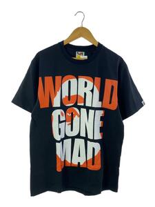 A BATHING APE◆world gone mad/Tシャツ/XL/コットン/BLK/プリント