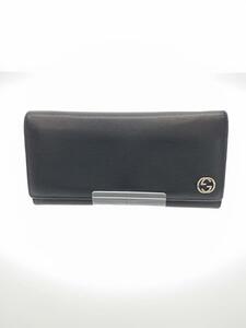 GUCCI◆長財布/レザー/BLK/無地/メンズ/256348・496334