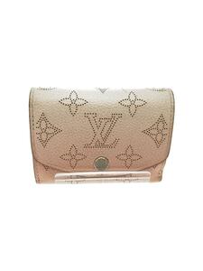 LOUIS VUITTON◆ポルト・フォイユ・イリスXS_マヒナ_PNK_ライトピンク/レザー/PNK/レディース