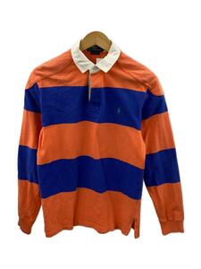 POLO RALPH LAUREN◆ポロシャツ/L/コットン/ボーダー/KK-RL-GA-3780/オレンジ/ネイビー