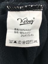 Keboz◆パーカー/XXL/コットン/BLK/無地/背面ロゴ刺繍/袖口色あせ有_画像5